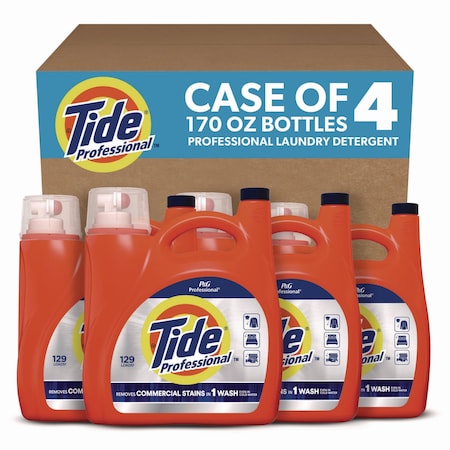 Tide Professional Laundry Detergent, 170 oz Pour Bottle, Liquid, 4 PK 80782107